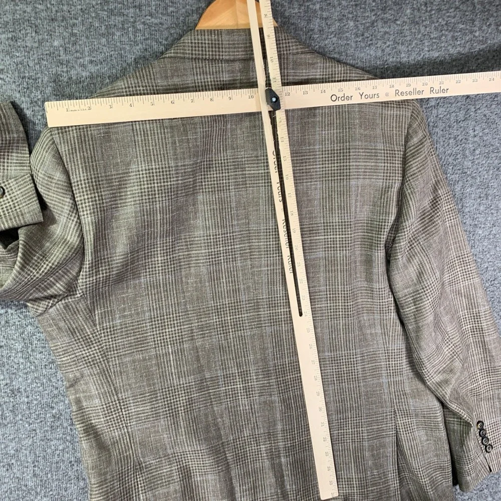Brooks Brothers Blazer Jacket Men 46L Linen Silk Sport Coat Saxxon Regent